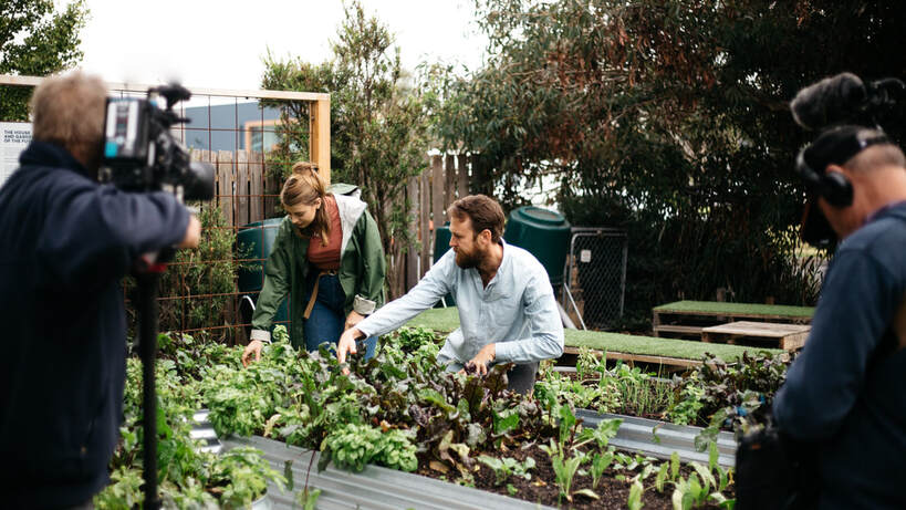 Gardening Australia visits Biofilta car park urban farm