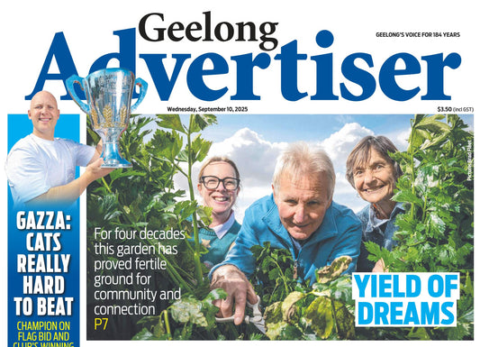 Geelong West Community Garden is featured in the Geelong Advertiser, Wed Sep 10th 2025