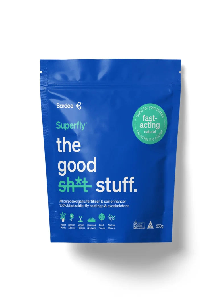 Bardee Superfly "The Good Stuff" Natural 250g Pouch – Fast-Acting Organic Fertiliser